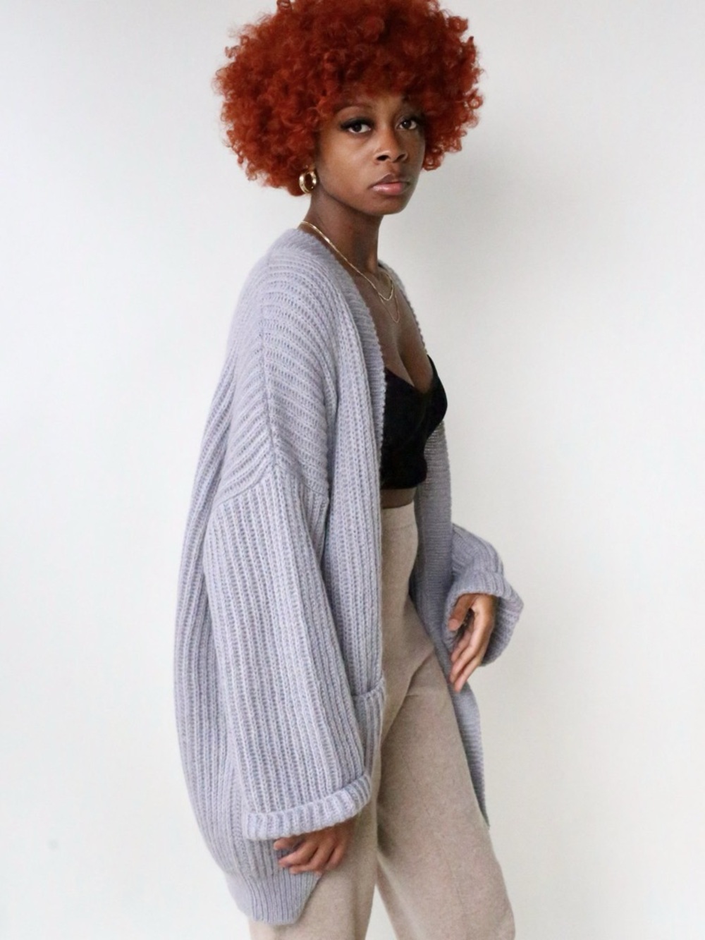 Rita Row Grey Bruno Cardigan oversized mohair gray chunky soft extra small‎ - Picture 4 of 10